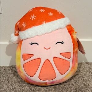 🍑 Kaldette Santa Hat Grapefruit Christmas Original Squishmallows 10” BNWT